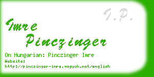 imre pinczinger business card